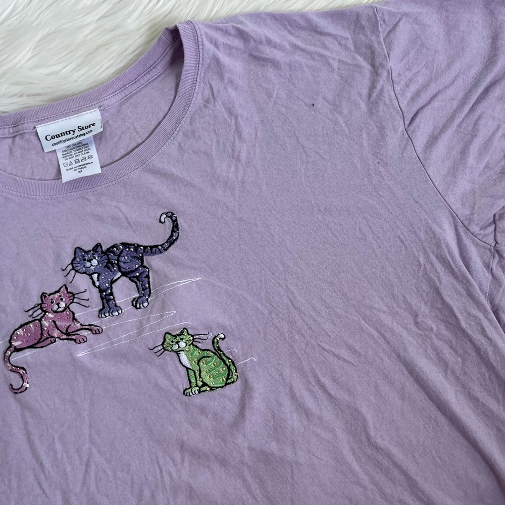 Vintage Country Store Catalogue Rhinestone Cat Graphic Tshirt